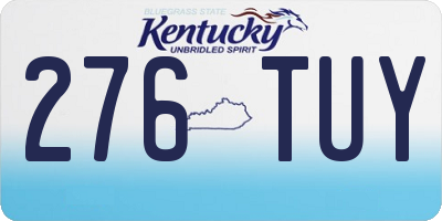KY license plate 276TUY