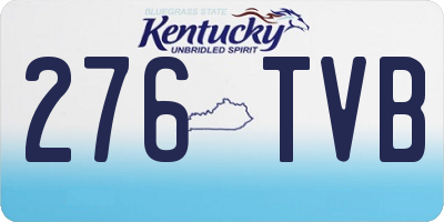 KY license plate 276TVB