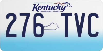 KY license plate 276TVC