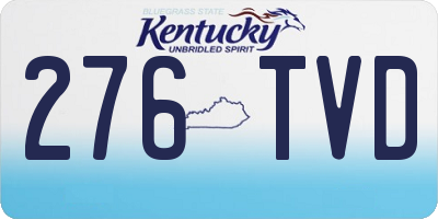 KY license plate 276TVD