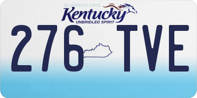KY license plate 276TVE