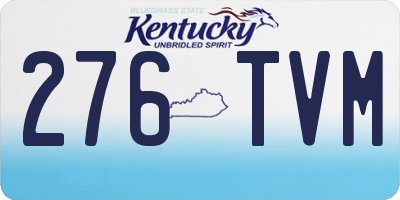 KY license plate 276TVM