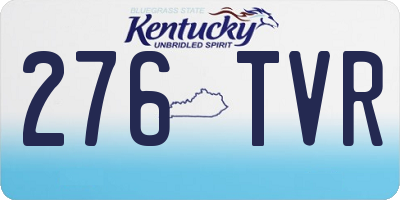 KY license plate 276TVR