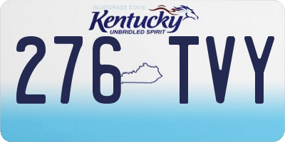 KY license plate 276TVY