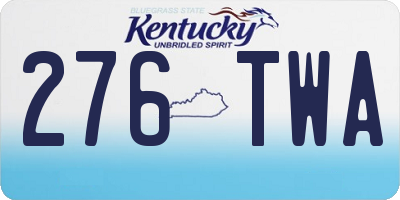 KY license plate 276TWA