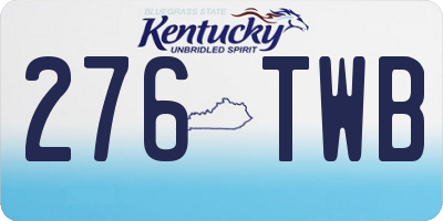 KY license plate 276TWB