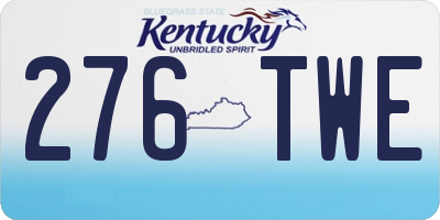 KY license plate 276TWE
