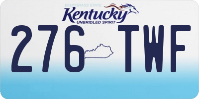 KY license plate 276TWF