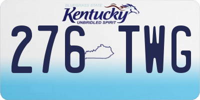 KY license plate 276TWG
