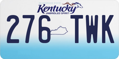 KY license plate 276TWK
