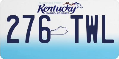 KY license plate 276TWL