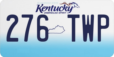 KY license plate 276TWP