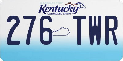 KY license plate 276TWR