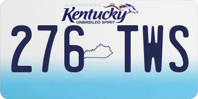 KY license plate 276TWS