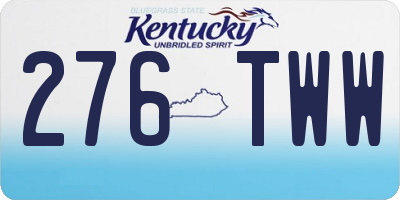 KY license plate 276TWW