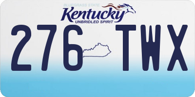 KY license plate 276TWX