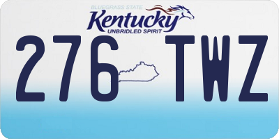 KY license plate 276TWZ