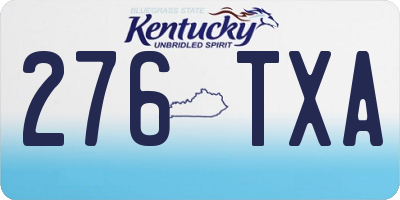 KY license plate 276TXA