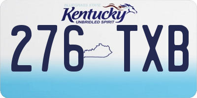 KY license plate 276TXB