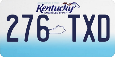 KY license plate 276TXD