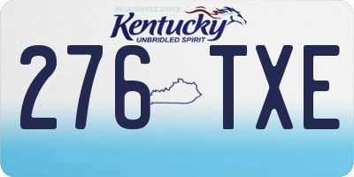 KY license plate 276TXE