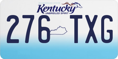 KY license plate 276TXG