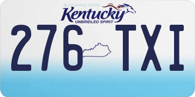 KY license plate 276TXI