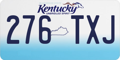KY license plate 276TXJ