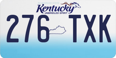 KY license plate 276TXK