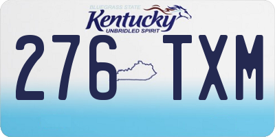 KY license plate 276TXM
