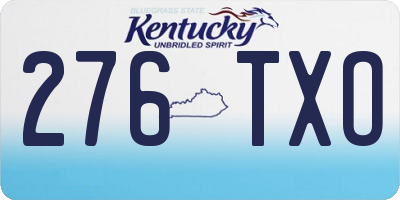 KY license plate 276TXO