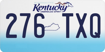 KY license plate 276TXQ