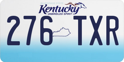 KY license plate 276TXR
