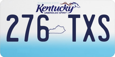 KY license plate 276TXS