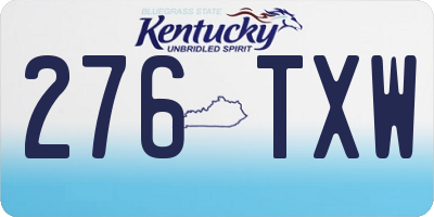KY license plate 276TXW