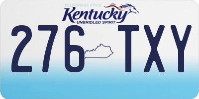 KY license plate 276TXY