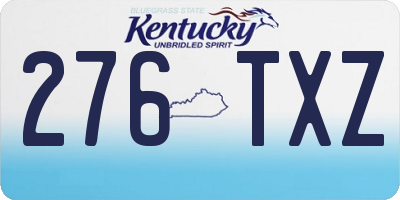 KY license plate 276TXZ