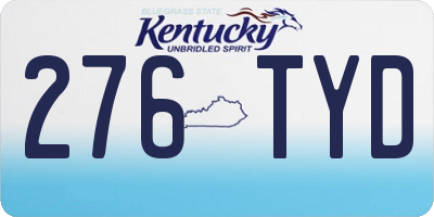 KY license plate 276TYD