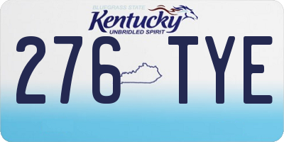KY license plate 276TYE