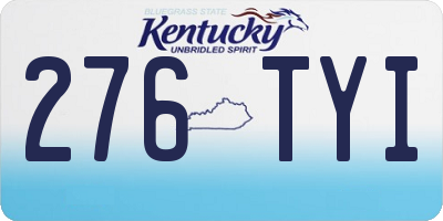 KY license plate 276TYI