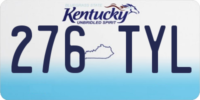 KY license plate 276TYL