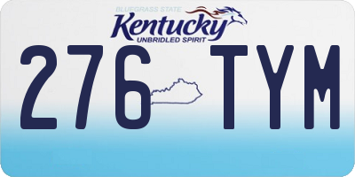 KY license plate 276TYM