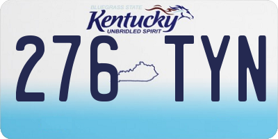 KY license plate 276TYN