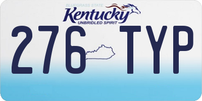 KY license plate 276TYP