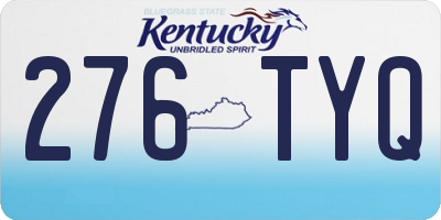 KY license plate 276TYQ