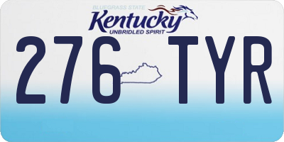 KY license plate 276TYR