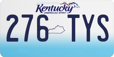 KY license plate 276TYS