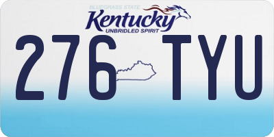 KY license plate 276TYU