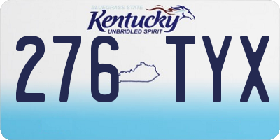 KY license plate 276TYX