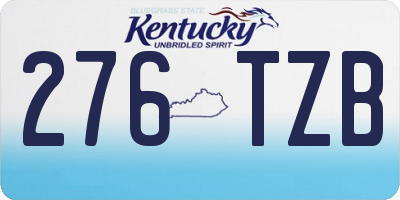 KY license plate 276TZB